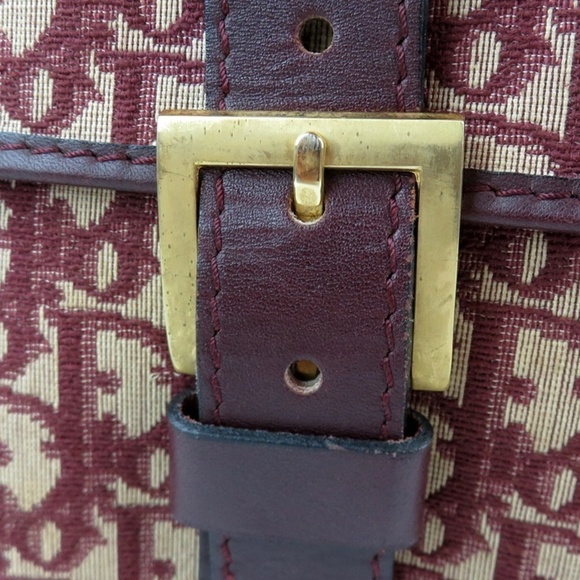 Christian Dior Boston Bag Leather Trotter Burgundy - Picture 9 of 16